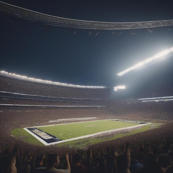 energetic crowd cheering football