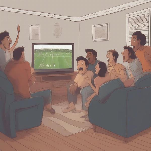 football fans watching game 