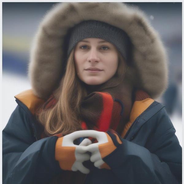 football fan wearing appropriate weather gear