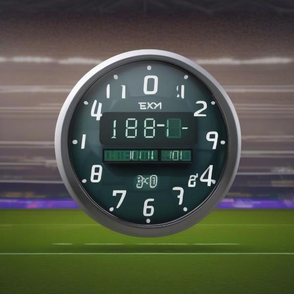 Football game clock showing four quarters
