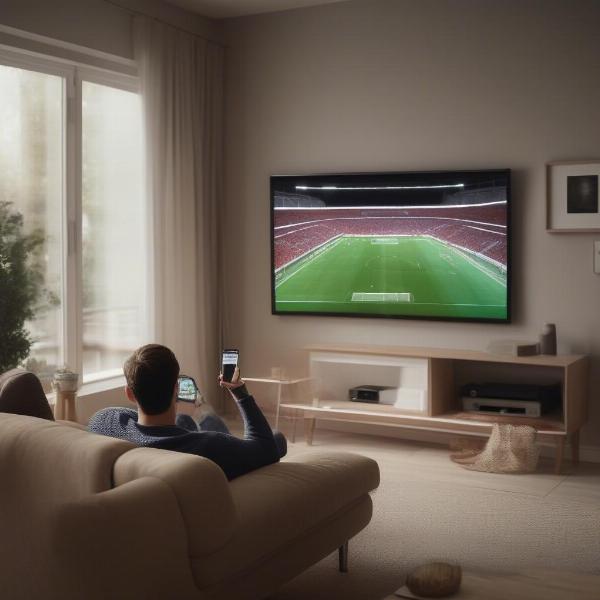 football game on TV