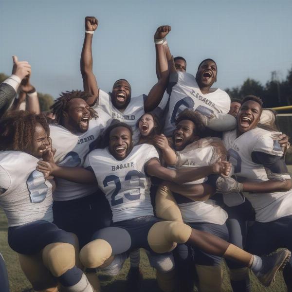 Football Players Celebrating Victory