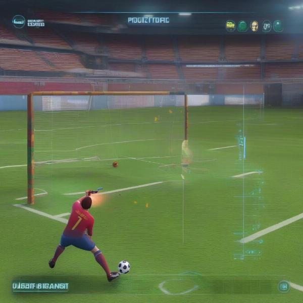 Target practice in football shooting game showing skill