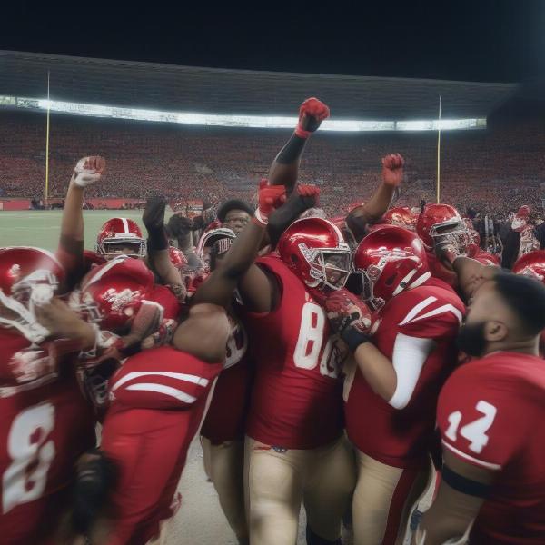 football-team-celebrates-winning-sunday-night-game