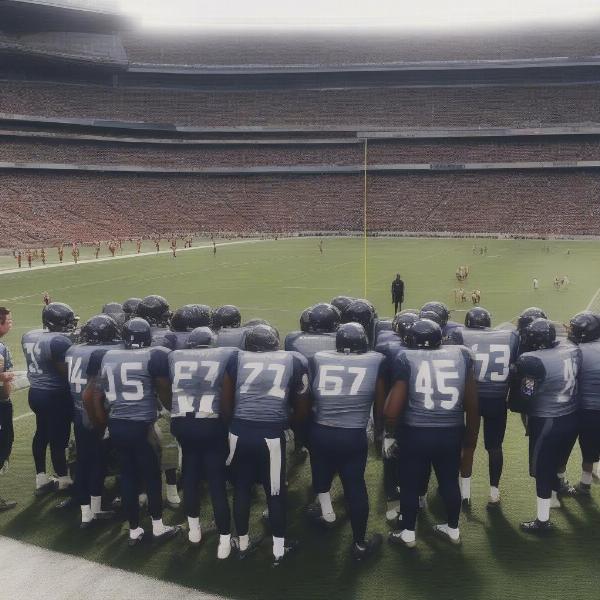 football team huddle while time ticking