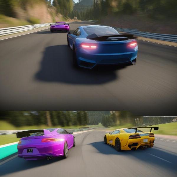 Forza Horizon split screen racing action