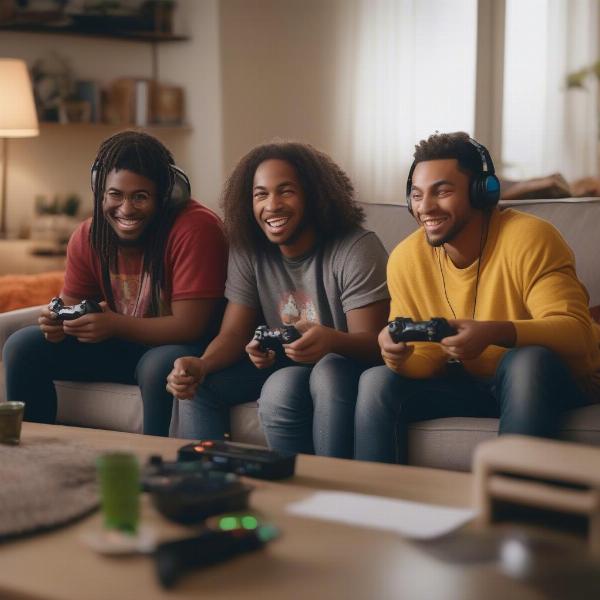 four-friends-playing-xbox-games-together-on-the-couch