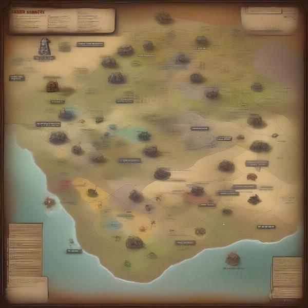 Free war games strategy map showing different factions