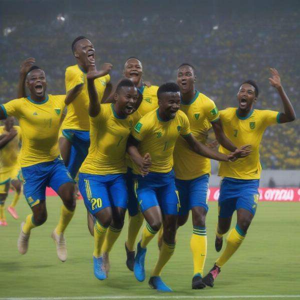 Gabon Team Celebrates Victory