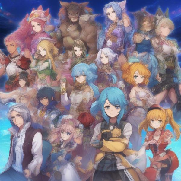 mobile gacha game character collection