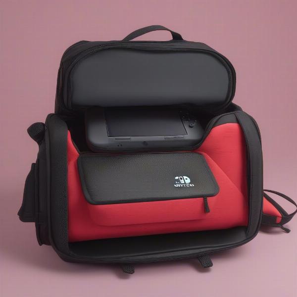 game console case in backpack