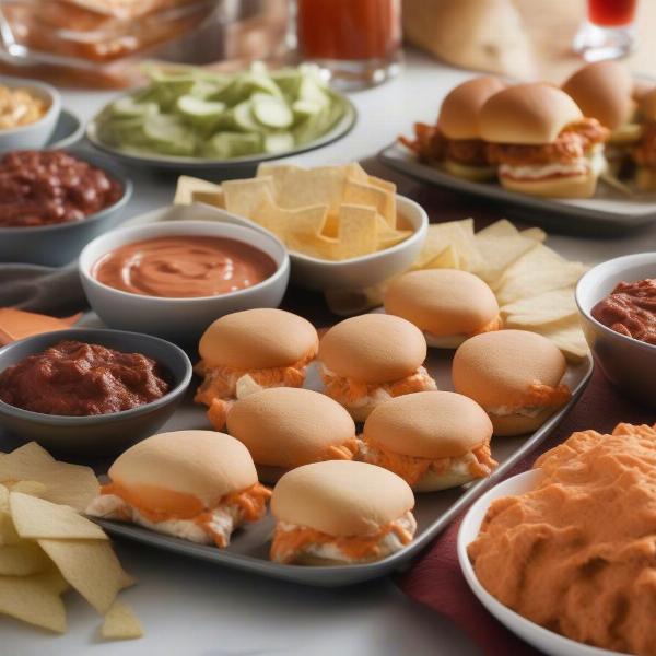 Diverse game day appetizers