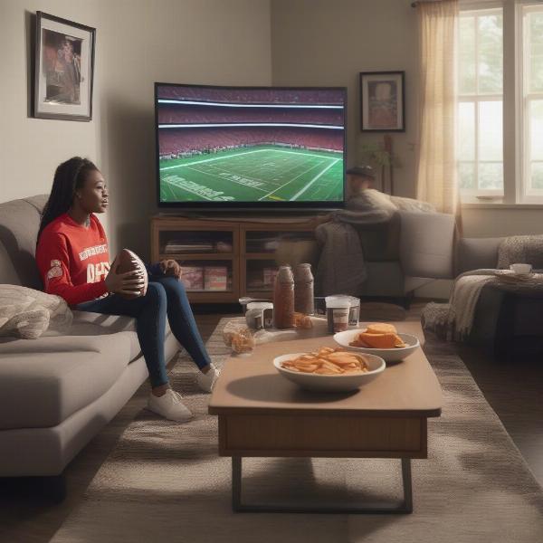Living room game day
