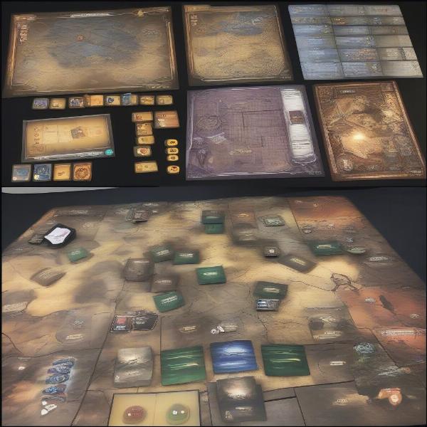 side-by-side comparison of different game mat designs and materials