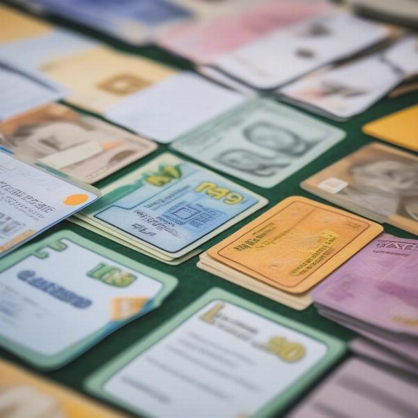 Career cards and money in the Game of Life