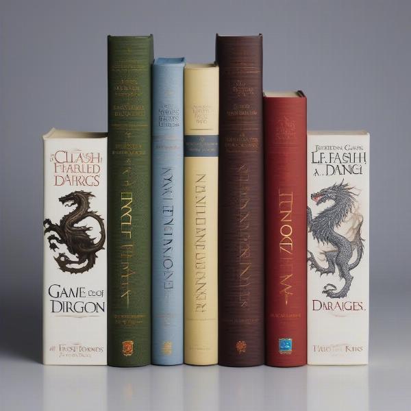 Game of Thrones books stack