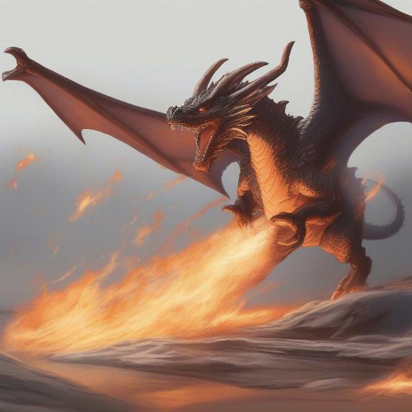 dragon diving to attack
