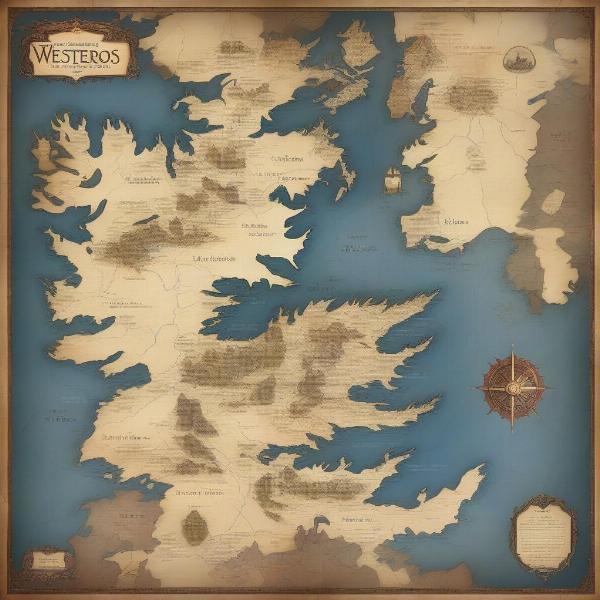 Game of Thrones political map of Westeros
