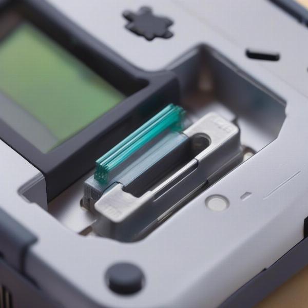 gameboy advance sp cartridge slot close up