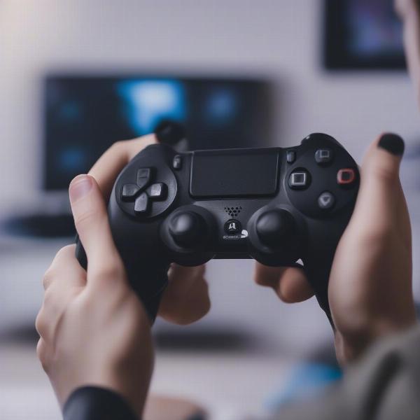 Gamer with fast reflexes shows quick hand movement in a game