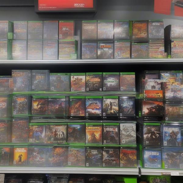gamestop store section with xbox 360 games