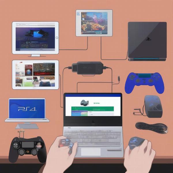 versatile gaming setup featuring ps4 controller