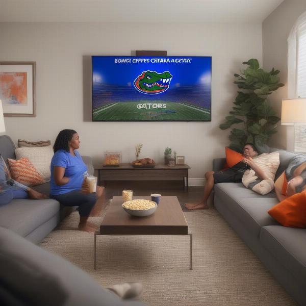 watching gator game on television