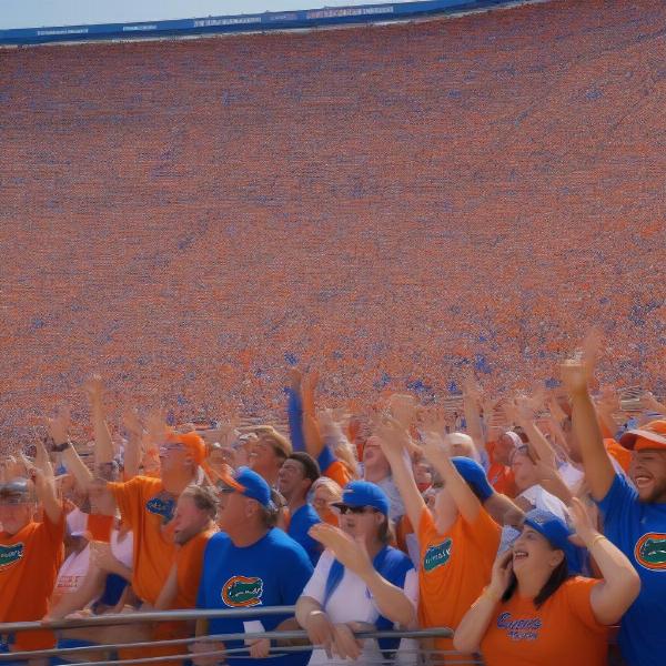 Florida Gators fans cheering in stadium