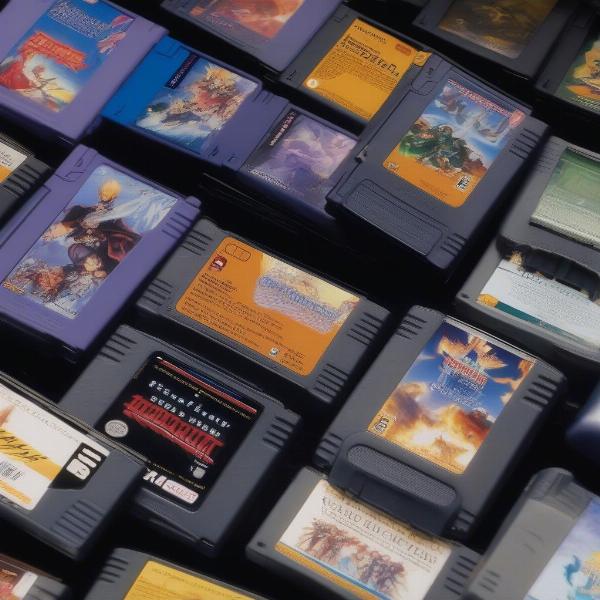 Various Game Boy Advance RPG game cartridges displayed together