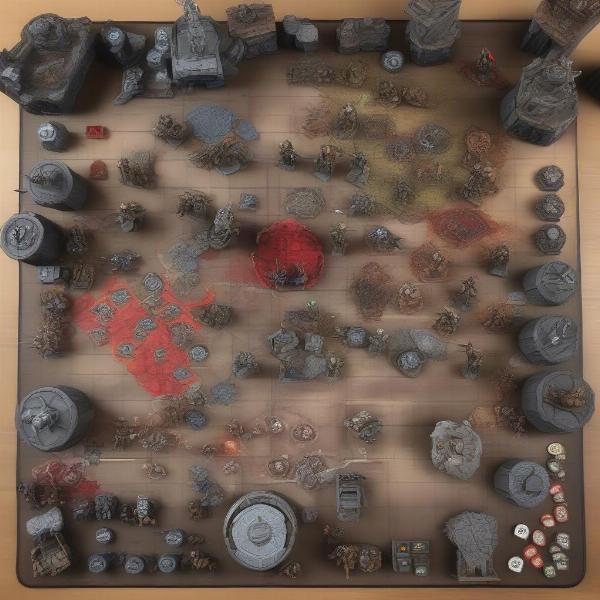 Gear of War board game set up showing miniatures on the board.