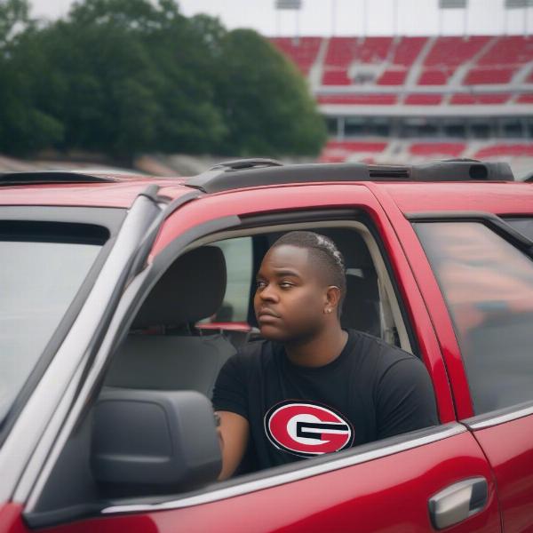 georgia bulldogs fan listening radio game