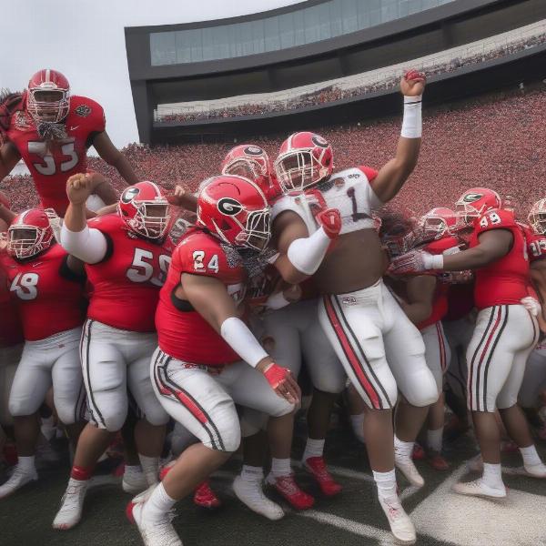 Georgia Bulldogs Players Celebration