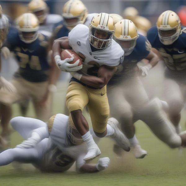 georgia tech running back being tackled