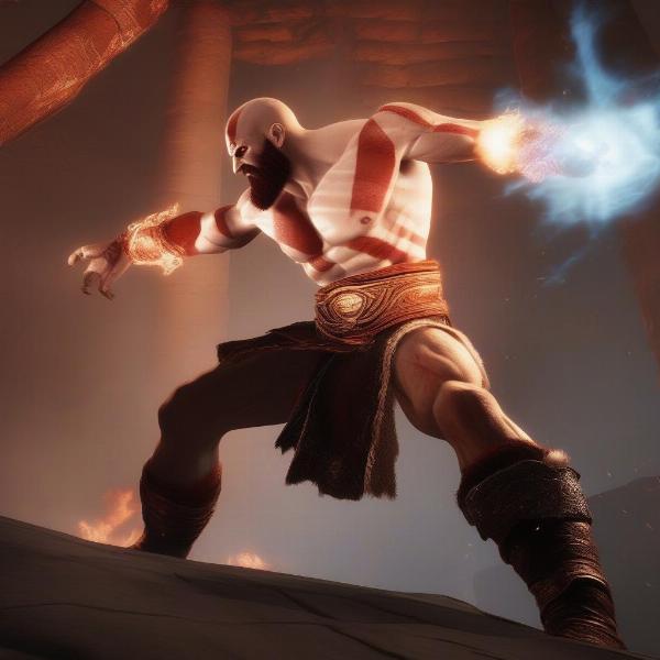 Kratos Using Cheats in God of War 2