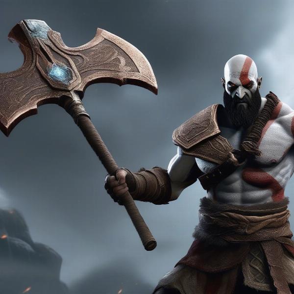 Kratos wielding the Leviathan Axe in God of War 4