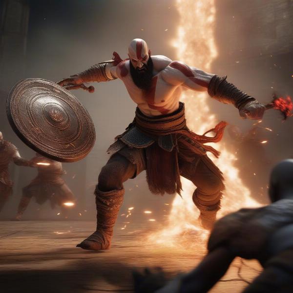 Kratos engaging in combat in New Game Plus