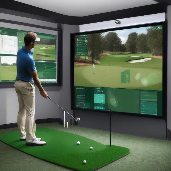 Analyzing golf swing on simulator