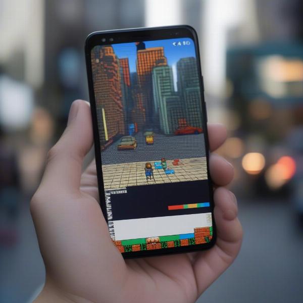 Google Pixel 4 chơi game giả lập với màn hình game retro