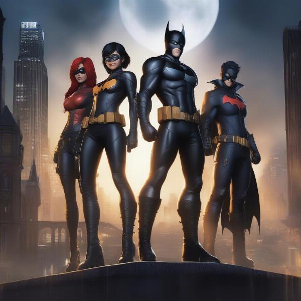 gotham knights characters standing together