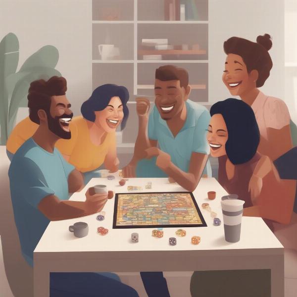 Adults Laughing Playing Game