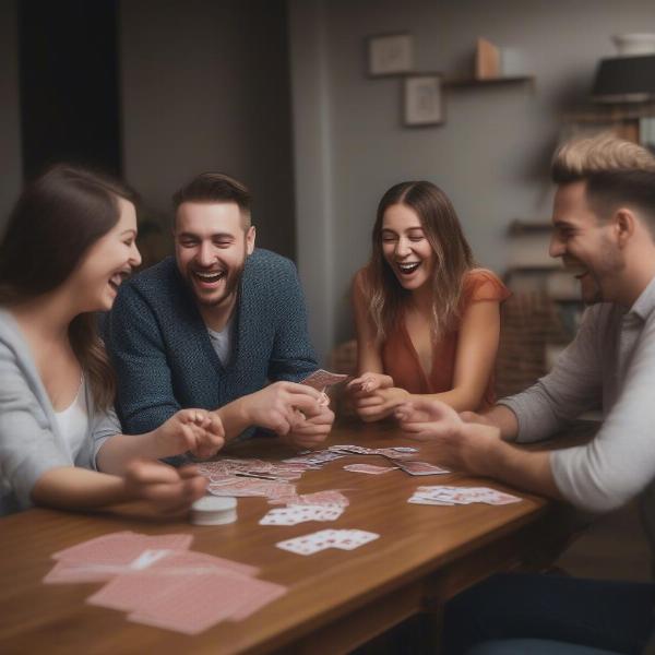 Adults Playing Card Game