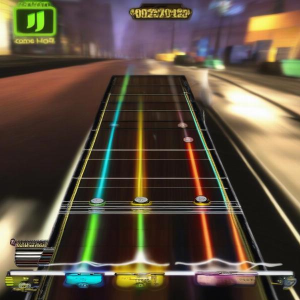 Guitar Hero gameplay screen xbox 360 with track notes and audience
