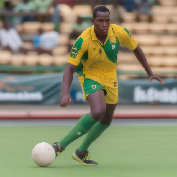 guyana national team midfielder action