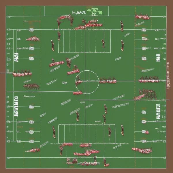 Hawaii Warriors football game illustrating various offensive and defensive plays
