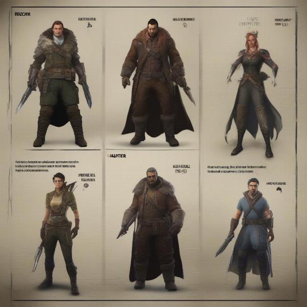 hunter reckoning character selection screen