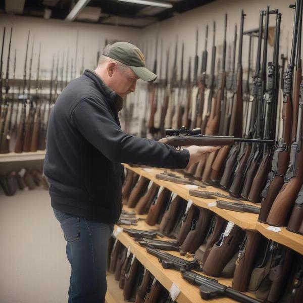 Hunter Choosing a Rifle