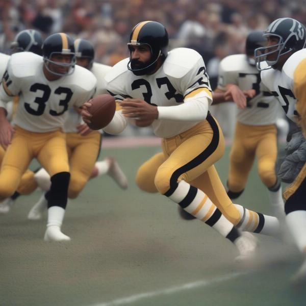 franco harris catches ball at immaculat reception