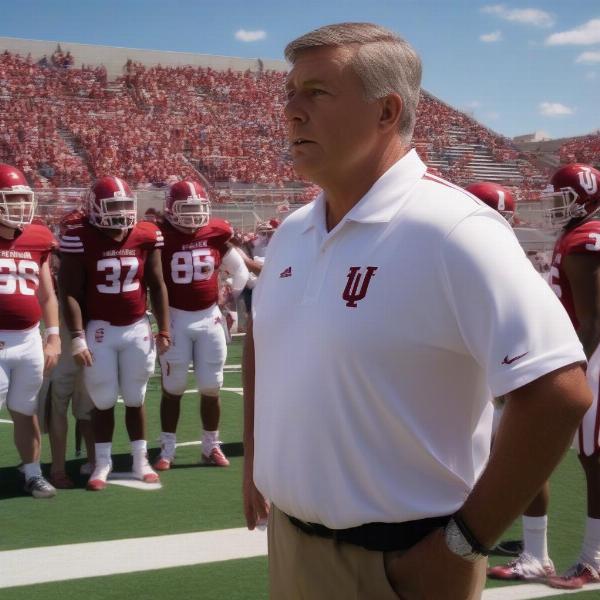 Indiana Football Coach on Sideline During Game