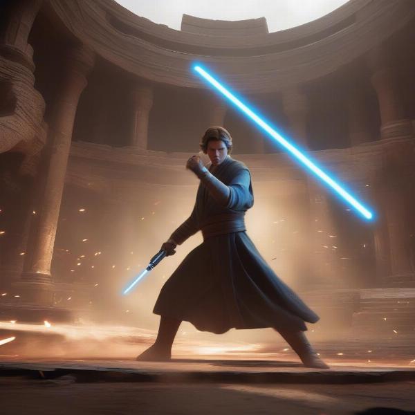 Jedi combat moves in single player game