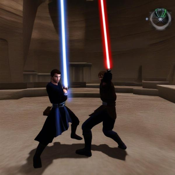 Jedi Knight II Jedi Outcast lightsaber duel gamecube screenshot